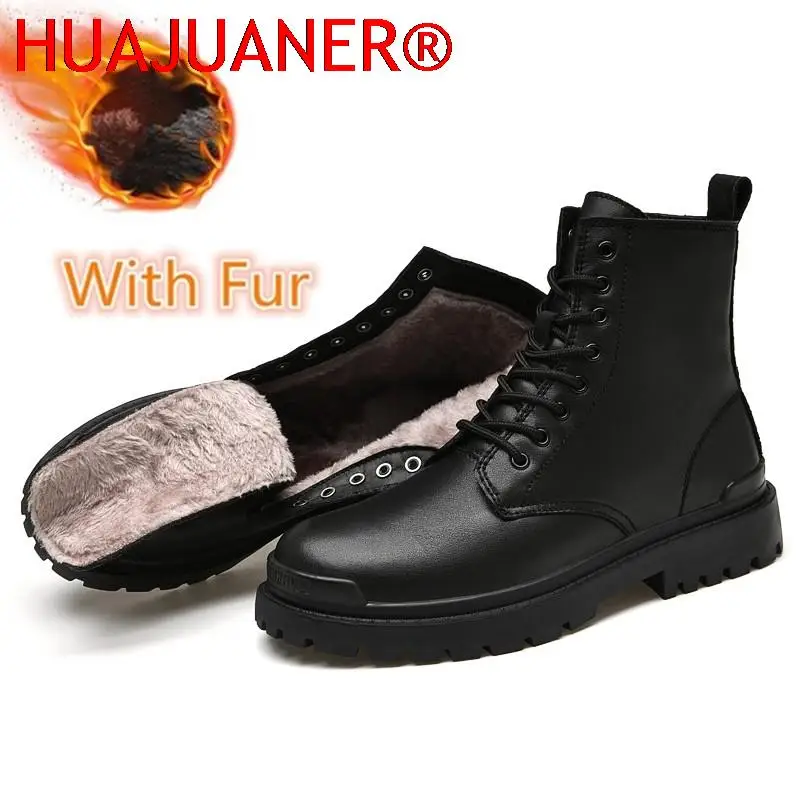 Модни мъжки обувки Есен-зима, мъжки военни тактически обувки, Ежедневни обувки от естествена кожа, мотоциклетни ботуши в стил ретро, по-Големи размери 38-48