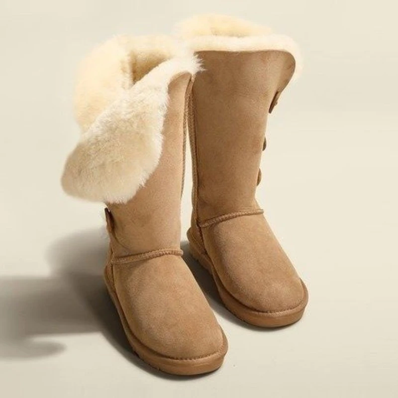 Модни топли зимни обувки 2024 г., висококачествени дамски термоботинки, зимни дамски обувки на платформа до средата на прасците