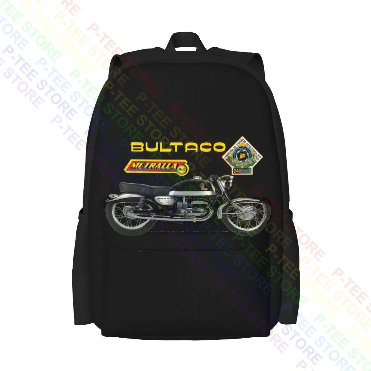 Мотоциклет Bultaco Metralla Mk2. Велосипеден раница с голям капацитет за пътуване, училищна спортна чанта с художествен принтом в спортен стил
