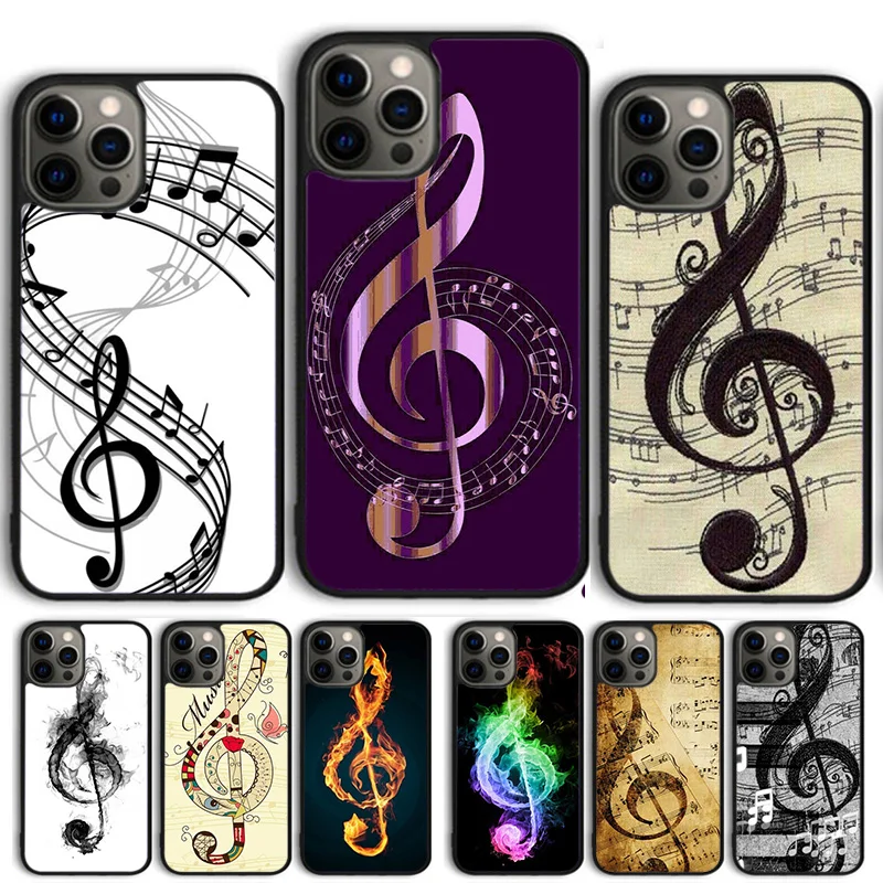 Музикална нота Музикален троен ключ Калъф за телефон iPhone 14 15 13 12 Mini X XR XS Max калъф за Apple 11 Pro Max 6S 8 7 Plus SE2020