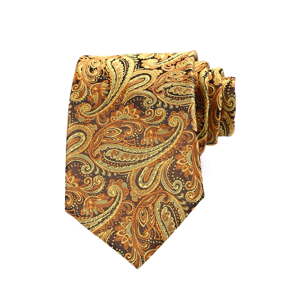Мъжка вратовръзка с цветя модел от жълто злато с дължина 8 см, класически вратовръзки за мъжете, сватбени, за възрастни, бизнес парти, жакард аксесоари Ascot