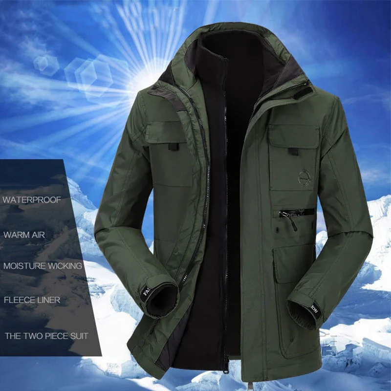 Мъжки градинска Зимна топла тактическа яке с водоустойчива руното облицовка, утепленное палто, Ветровка, якета с качулка за туризъм и катерене