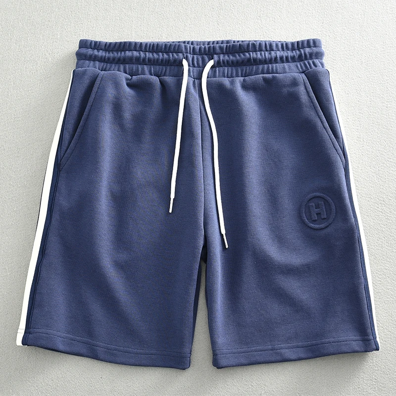 Мъжки летни шорти за почивка с лесен шевове на тенденцията на цвят, с възможност за сгъване чанта на ръба, спортни къси панталони