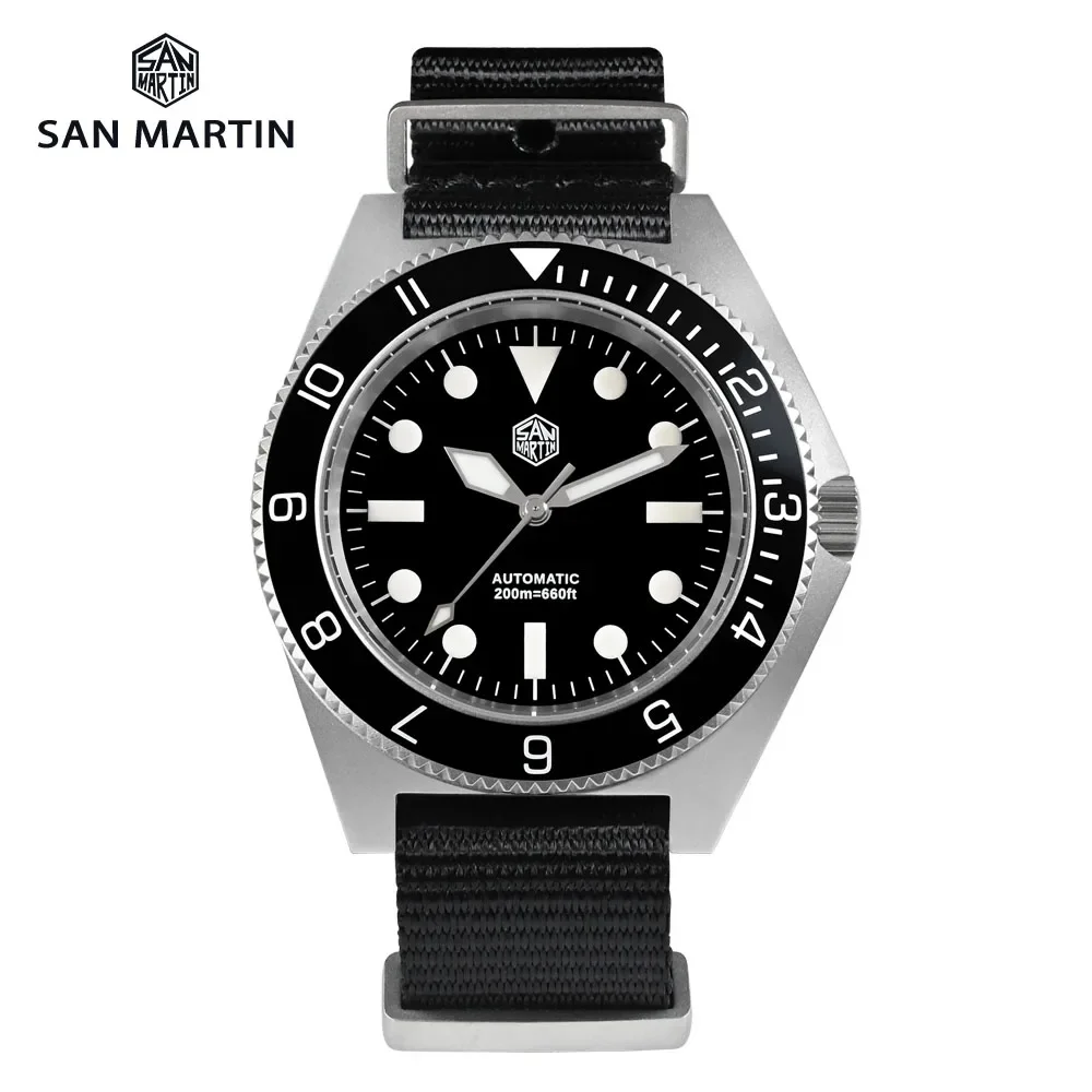 Мъжки Часовник San Martin SN0123 44 мм Класически Механизъм NH35 Автоматичен Механичен Сапфирен Кристал BGW9 20Bar Ръчен Часовник За Гмуркане