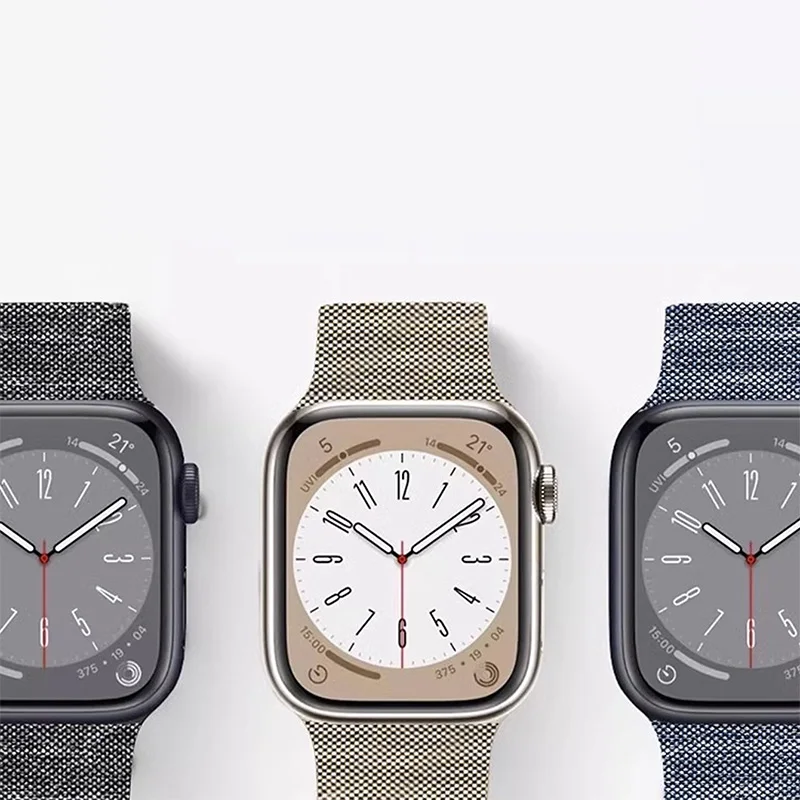 Нанесете изключително тънък каишка iwatch за Apple Watch s9, нови магнитни часовници applewatch8 от плат деним с есенно-зимна гривната s8 watchse / s