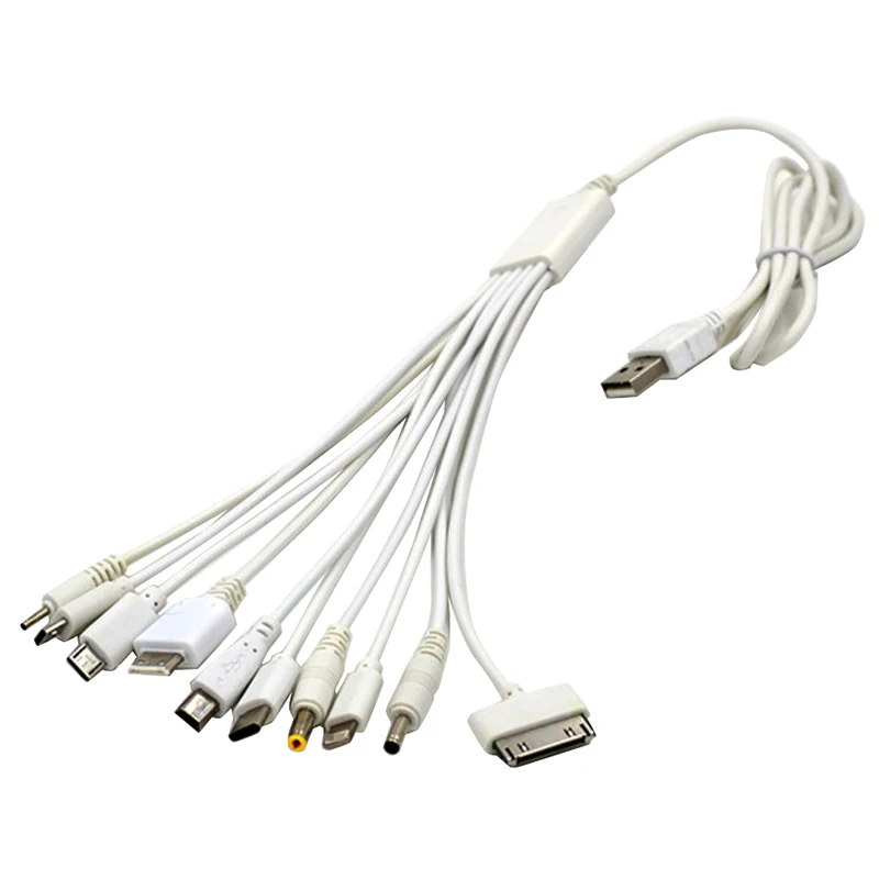 Нов 10-инчов 1 USB Многофункционален кабел-адаптер за зарядно устройство от USB за мобилен телефон iPhone6 / 7