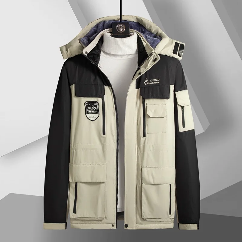 Нов прием на Модерен мъжки зимни младежки работно облекло голям размер, плюшевое палто Charge, плюс Размер XL 2XL 3XL 4XL 5XL 6XL 7XL 8XL