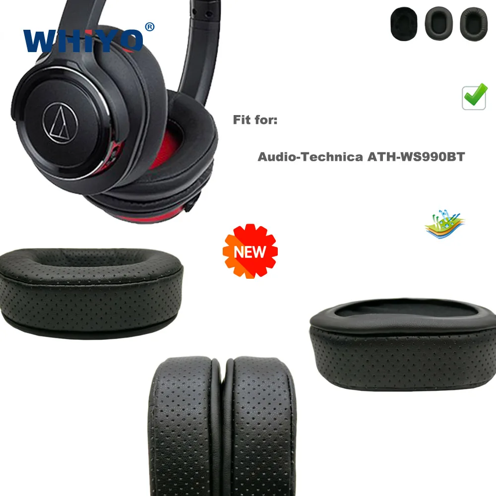 Нова актуализация, сменяеми амбушюры за слушалки Audio-Technica ATH-WS990BT, Кожена възглавница, velvet слушалки, калъф за слушалки, ръкав за слушалки