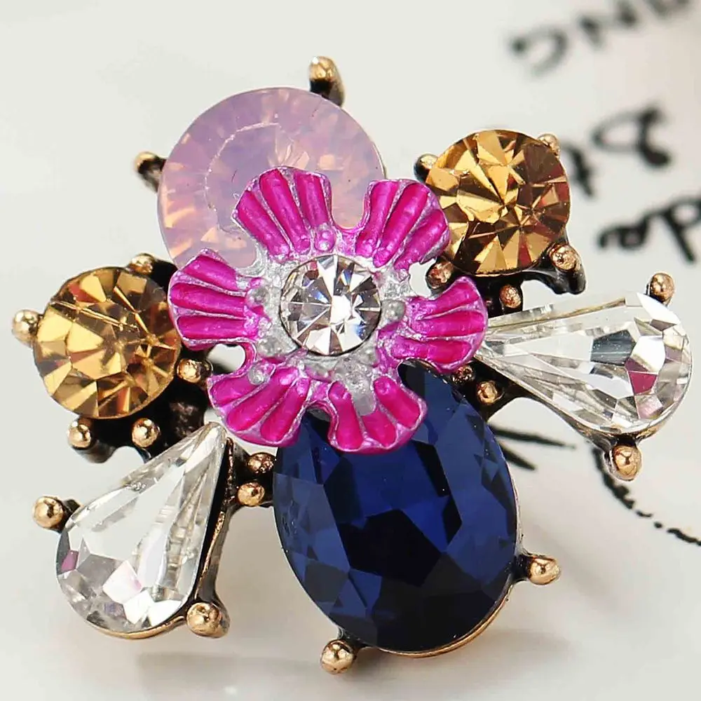 НОВА елегантност, дамски модни обеци, стъклени Пчела, цвете, сладък метал със скъпоценни камъни, кристални висящи обеци-карамфил за жени и момичета