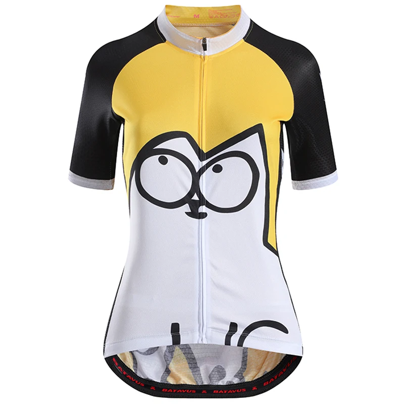 НОВА Лятна Дамска Жълта Велосипедна Майк Cat Bike Носете Спортна Риза С Ръкав За Езда