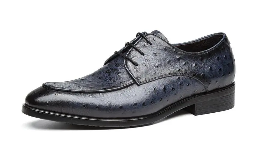 Нова мода мъжки обувки с остри пръсти, дантела, от естествена кожа, вечерни модела обувки, обувки бизнес