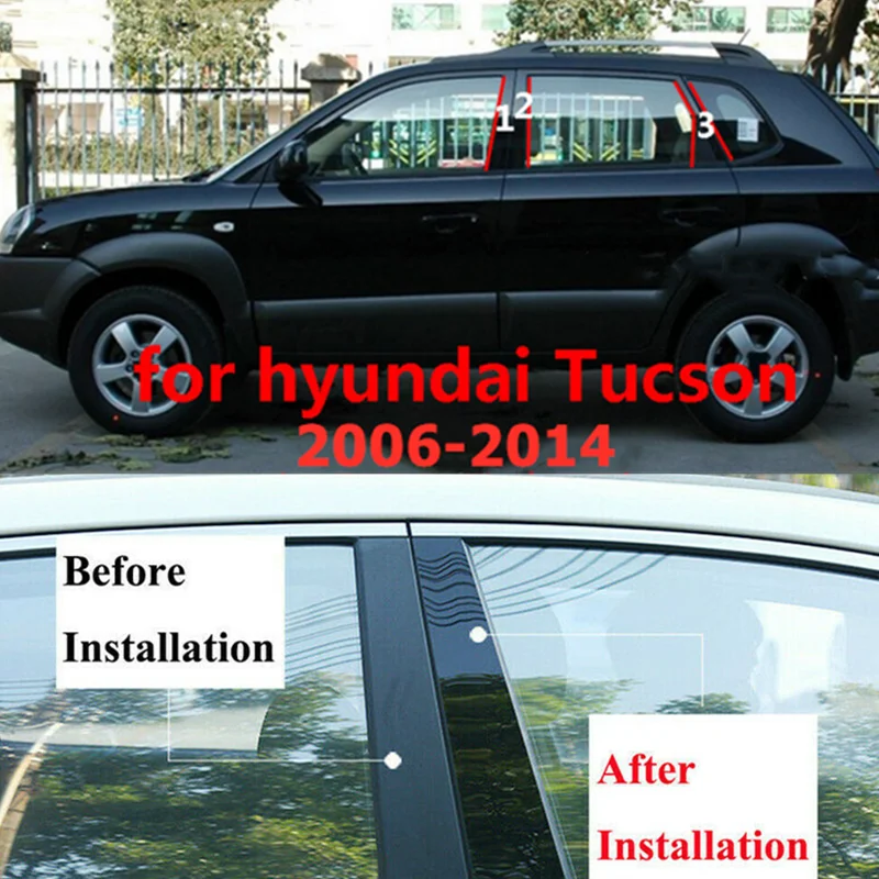 Нови 8 бр./компл. автомобилни дръжки на прозорци, стелажи, накладки, стикери, аксесоари за HYUNDAI TUCSON 2006-2014
