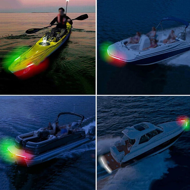 Нови навигационни светлини DC12V 4шт, водоустойчив противоударные ABS-пластмаса, Прахозащитен външни детайли, сигнални лампи за морски лодки