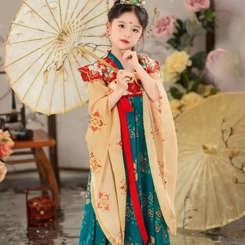 Новите китайски ежедневното ретро рокля Hanfu, имитирующее облечи момичето от династията Тан