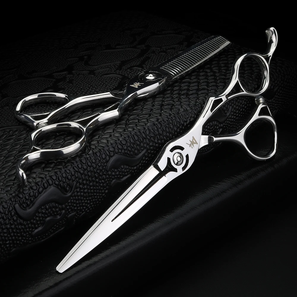 Ножици XUANFENG с 6-инчов куха дръжка, фризьорски ножици и тънки ножици от стомана 440c