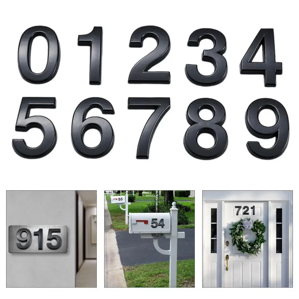 Номер на пощенска кутия, номер на врата на дома, модерен 3D самоклеящийся знак с номер на къща за лесен монтаж на външни врати, пощенски кутии