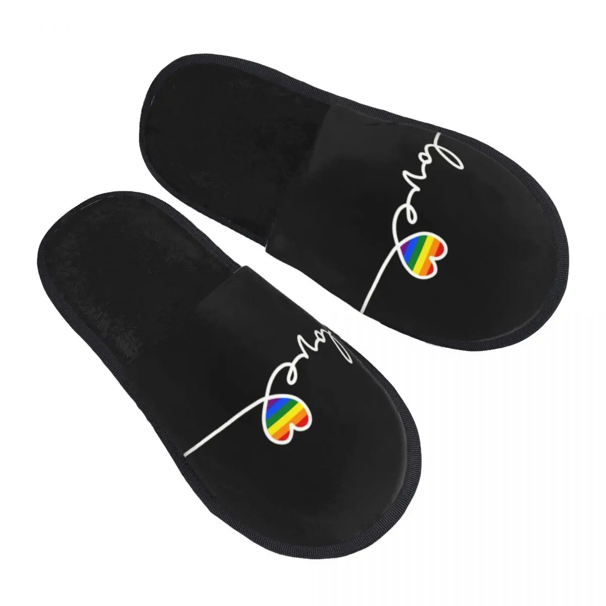 Обичай домашни чехли от мека пяна с памет ефект за ЛГБТ любов и гей-парад, женски дъгови удобни топли чехли на плъзгане подметка.