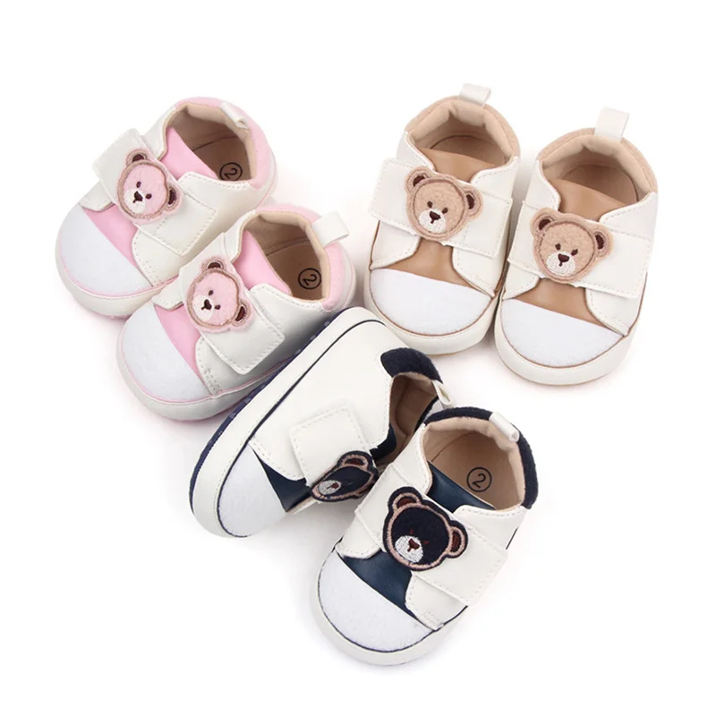 Обувки за бебета Blotona, нескользящая обувки с шарките на главата мультяшного мечка, очарователни детски обувки за дома / улица