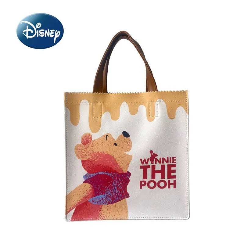 Оригиналната Нова дамска чанта Disney Winnie Bear, Луксозна марка дамски чанти-тоут Голям капацитет, благородна мультяшная чанта през рамо.