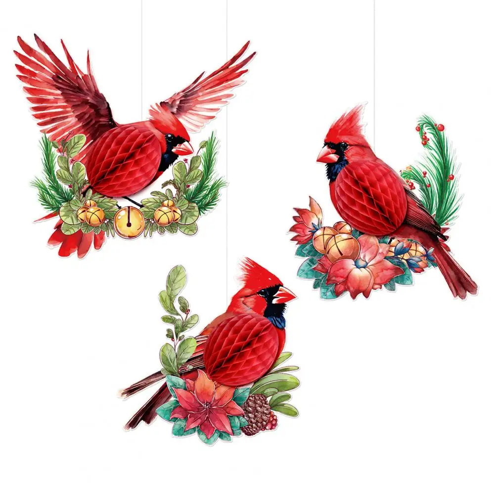Орнамент във формата на птичи дърво, Светли коледни украшения във формата на птичи сот, Творчески 3D ефект, висулка във формата на елхи, декор за парти продавача
