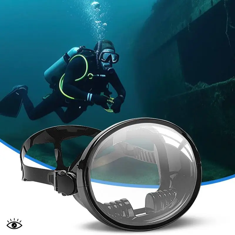Очила за гмуркане, очила рибар, маска за свободно гмуркане в голяма рамка HD, оборудвани с закалено стъкло, инструмент за маска за гмуркане с шнорхел за подводно плуване.