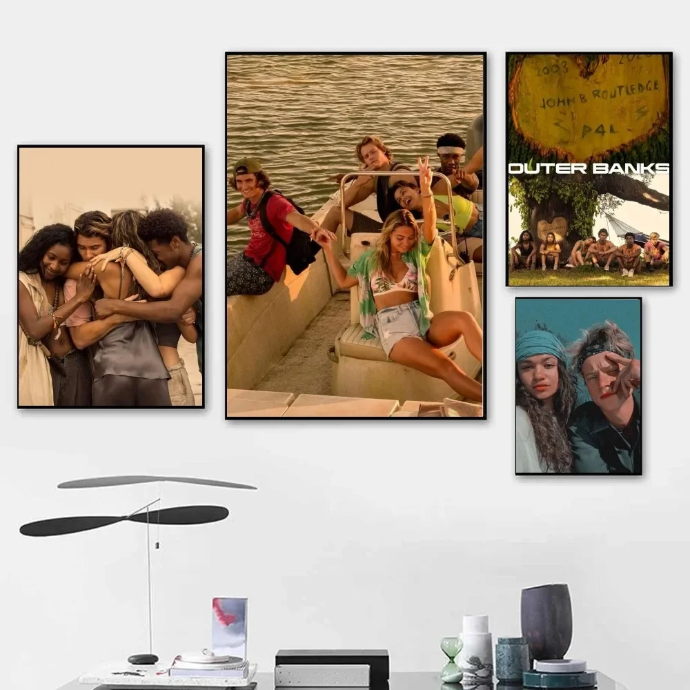 Плакат O-Outer Banks от Крафт-хартия, ретро плакат, стенни живопис, проучване естетика на изкуството, стикери за стена, малък размер
