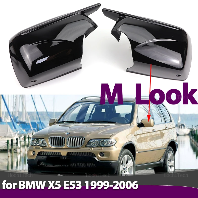 Покриване на страничните огледала за обратно виждане, броня, капак, страничните огледала 2024, Нови Огледално седалките M Look за BMW X5 E53 1999-2006, Подмяна на