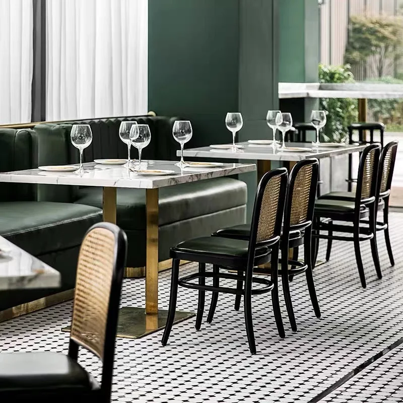 Популярната търговска цел Кафе бар стойка с мраморен плот, маса за хранене със столове за ресторант