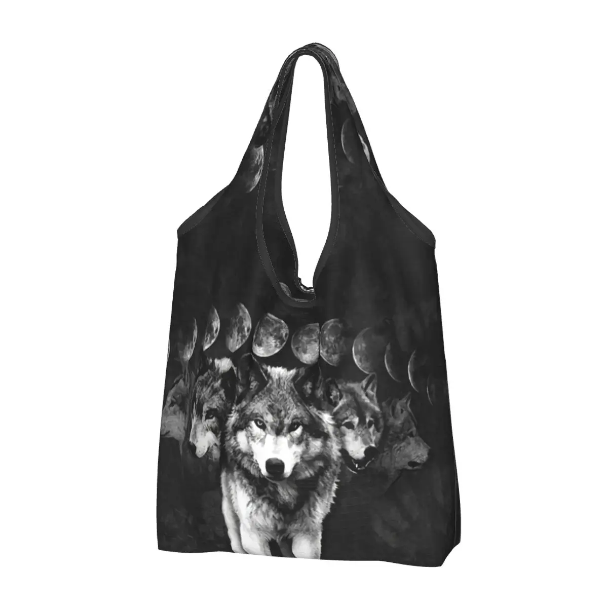 Потребителски ръководства по дух животни, чанта за пазаруване, дамски преносима Голямата голям пазарска чанта Wolf Family Мъкна
