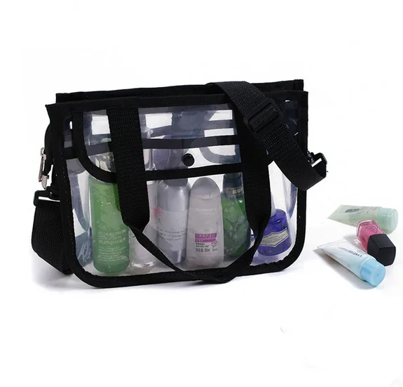 Прозрачен водоустойчив косметичка от PVC, дамска чанта, косметичка, органайзер за пътуване, плажна чанта за тоалетни принадлежности, прозрачна косметичка