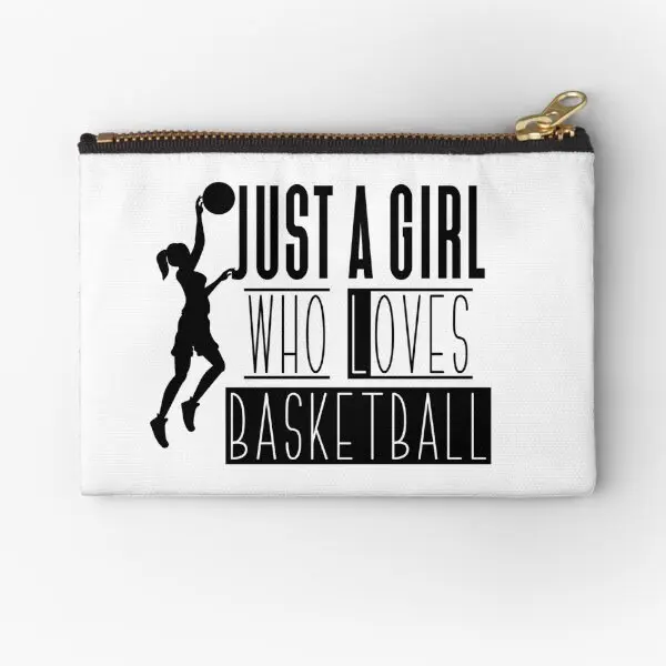 Просто момиче, което обича Баскетбол, чанти с цип, колан за съхранение, Женски Мъжки джоб за ключове, Малка опаковка, Портфейл, Козметика Монета