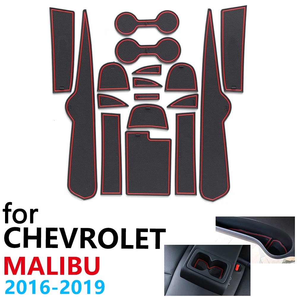 Противоскользящий гумена подложка за крилото бразда възглавници чаши за Chevrolet Malibu 9th Генерал MK9 2016 ~ 2019 2017 2018 Аксесоари подложка за телефон