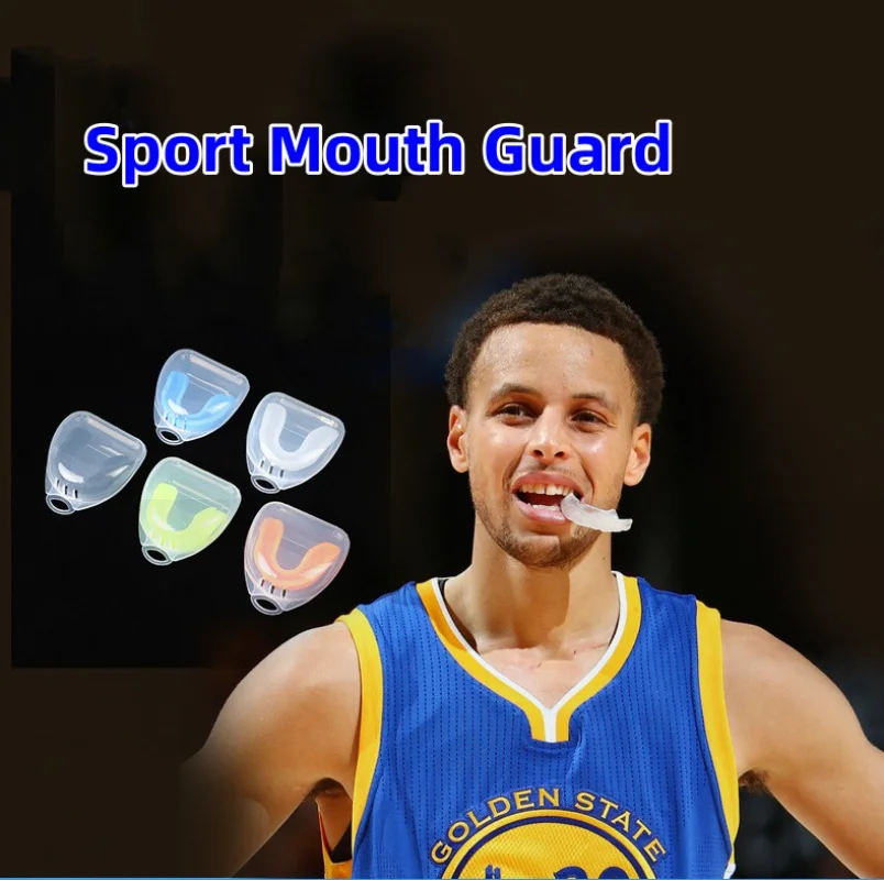 Противоударная устата охрана от силикагел за спорт, Защита на зъбите за деца и възрастни, е идеално за практикуване на баскетбол, ръгби, бокс и карате.