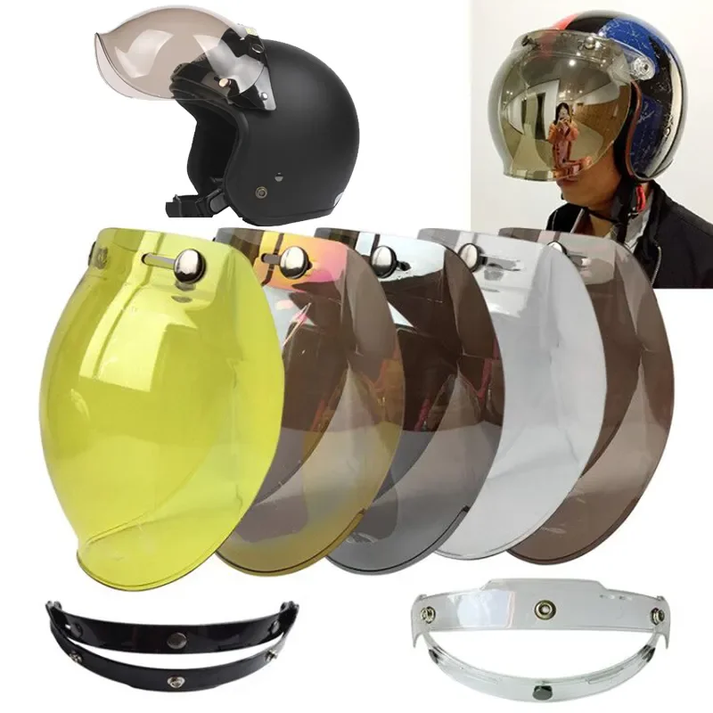 пузырчатый козирка каска от висок клас козирка мотоциклетни шлем с открито лице налични 12 цвята ретро каска на предното стъкло