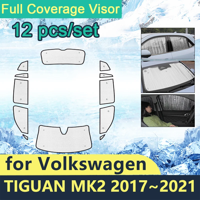 Пълни седалките Слънчеви Очила за Volkswagen VW Tiguan MK2 2017 2018 2019 2020 2021 Автомобилни Аксесоари за стъкла Защита Отпред и отзад