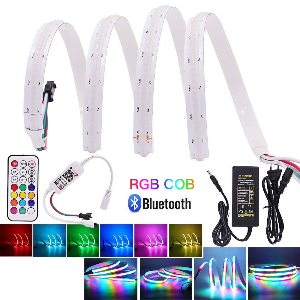 Пълноцветен led лента COB/FOB (същата, като SK6812) Bluetooth RGB Smart Dream Color Magic Digital LED Лента 5V Адресуемая линейна лента