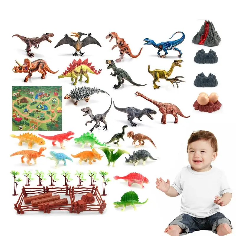 Реалистична фигурка на мини-динозавър, обучение реалистични фигурки на динозаври, мини динозаври, Набор от играчки с динозаври, Топперы за торти
