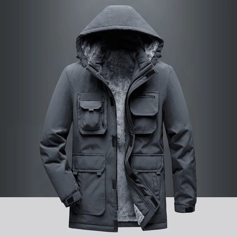 Руното утепленная памучен яке, за мъже Новата зимна свободна памучен яке голям размер, морозостойкая топло ежедневни яке-cargo