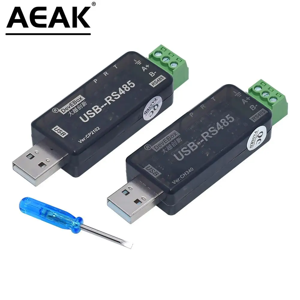 Сериен порт USB-RS485 индустриален клас CH340 CP21021500VRms предаване на разстояние до 1200 метра тестван при 9600 бита / с AEAK