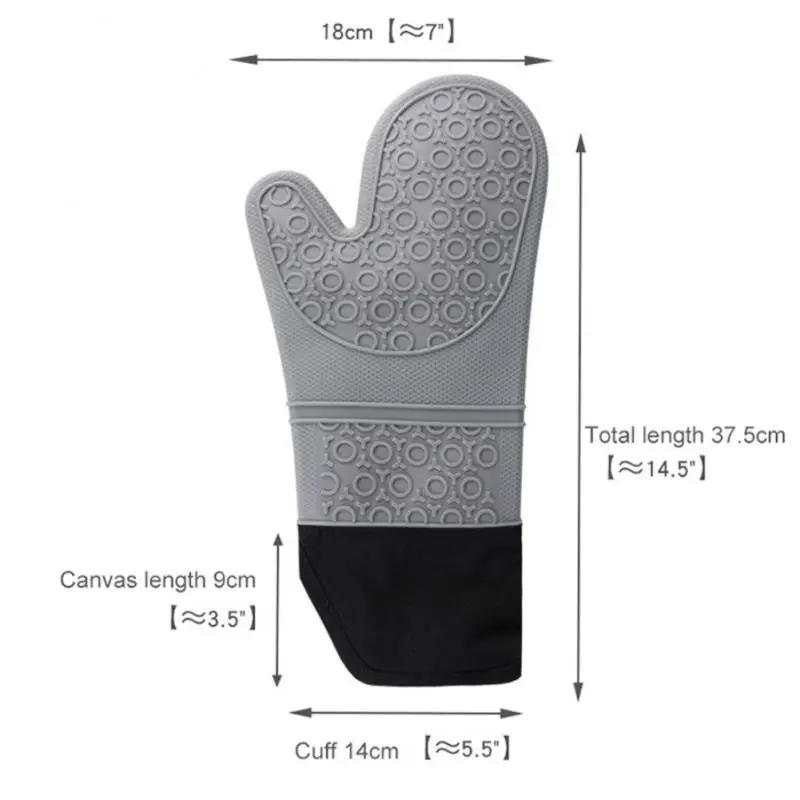 Силиконови ръкавици за фурна, топлоустойчива памучни изолирани ръкавици за печене, кухненски ръкавици за приготвяне на барбекю, ръкавици за печене
