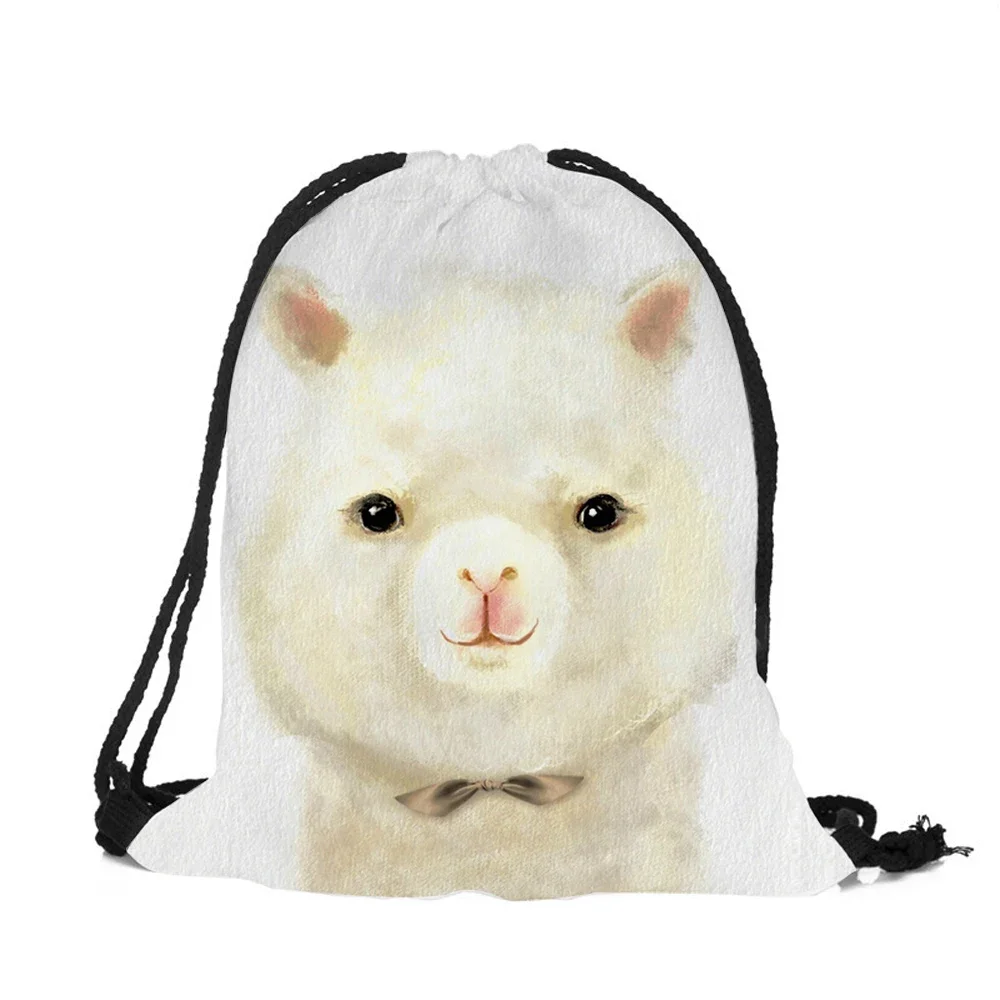 Симпатичното животно Алпака прасе, мечка Принт Раница на съвсем малък популярни детски раници ученически чанти удобна авоська за носене