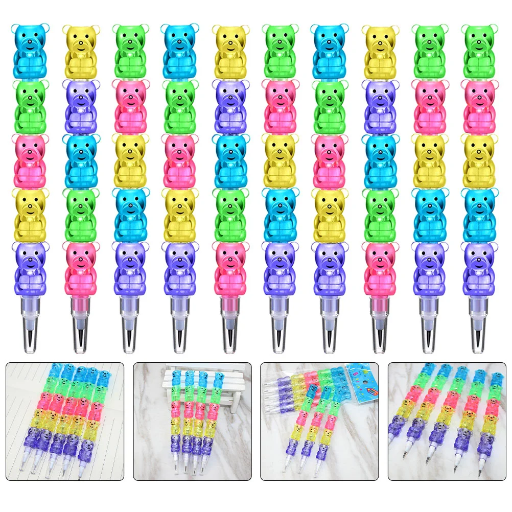Складываемые Моливи Сменяеми цветни моливи за стифиране Пластмасови Химикалки Bear В купчина Цветни моливи