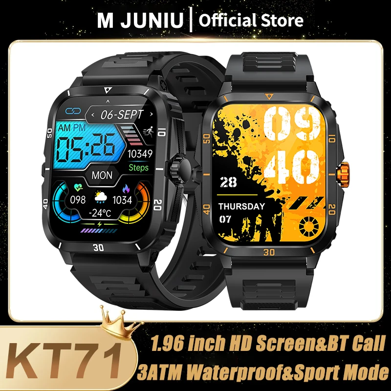 Смарт часовници KT71 3ATM Водоустойчив Оригиналния Дизайн За Мъже, Монитор Здраве Със 100 + Спортни Режими Bluetooth Покана Smartwatch