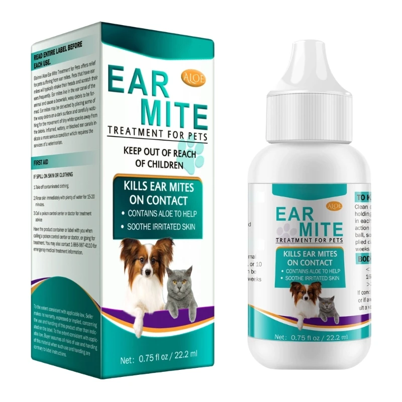 Средство за грижа за ушите на кучета и котки EarMite Dogs EarMite Oil за почистване на ушите на домашни любимци