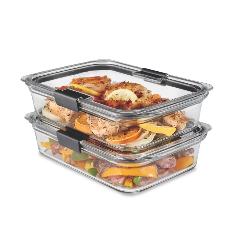 Стъклени съдове за съхранение на храна Rubbermaid, Brilliance, контейнери за храна в 8 чаши с капак, 2 опаковки