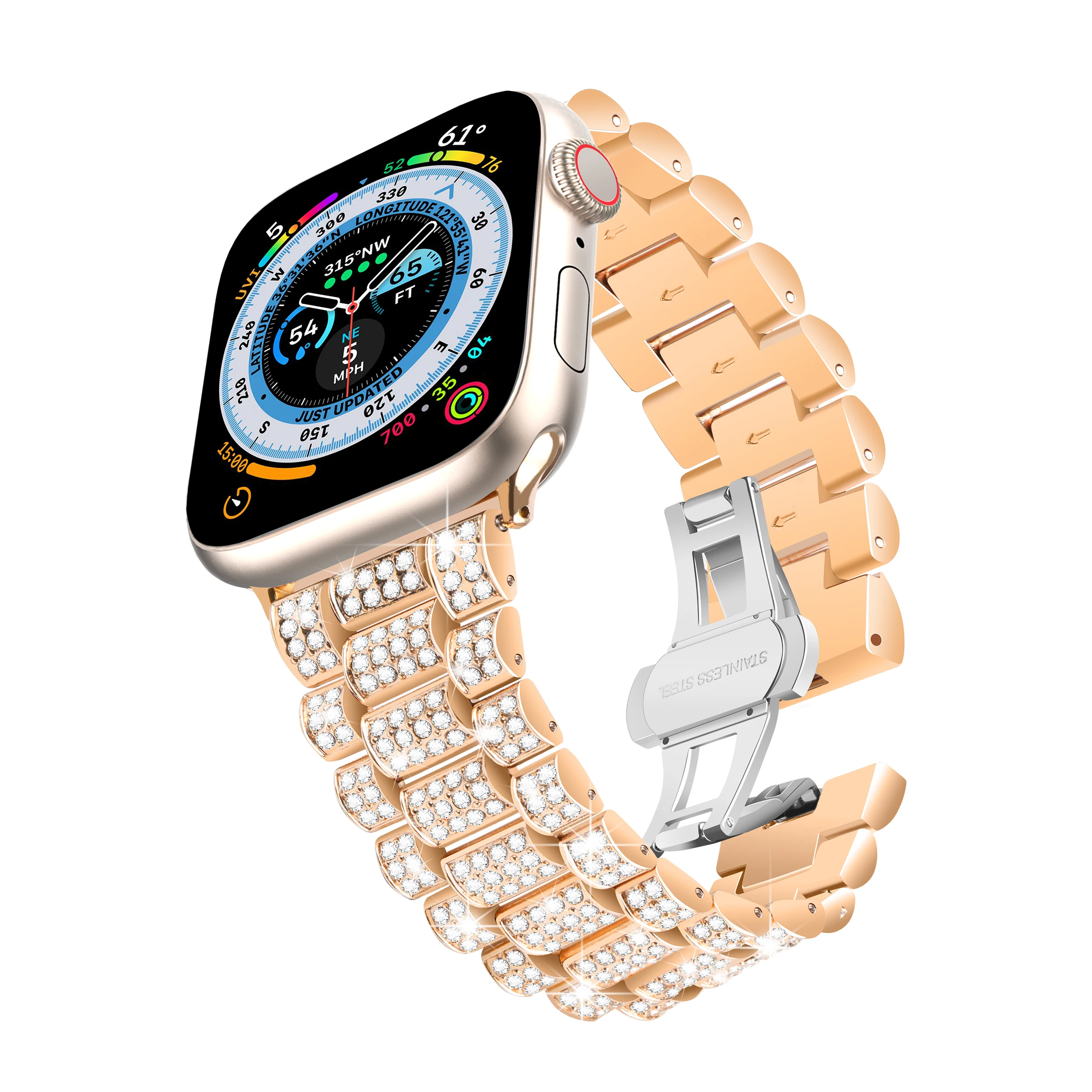 Съвместим с Apple Watch Band 38 мм и 49 мм Взаимозаменяеми Метална гривна за бижута iWatch Ultra SE Series 9/8/7/6/5/4/3/21