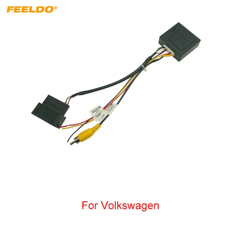 Теглене на кабели, аудио системи FEELDO с предавателна Canbus за модели на Volkswagen, която е оборудвана с оригиналната камера за задно виждане, RGB, стерео-адаптер за кабели