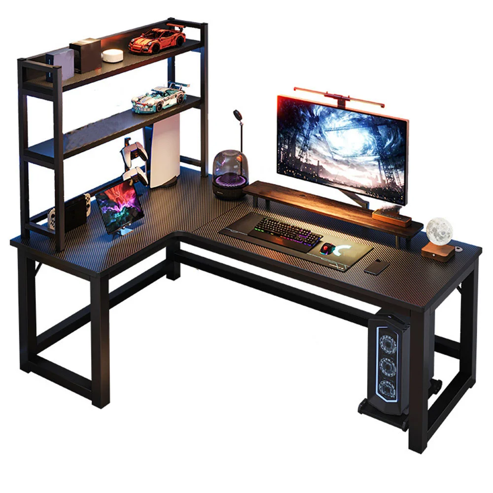 Тенис на киберспортивный маса Съвременната простота кът бюро за Компютър с многопластова рафтове, Мебели за спалня плоча тип
