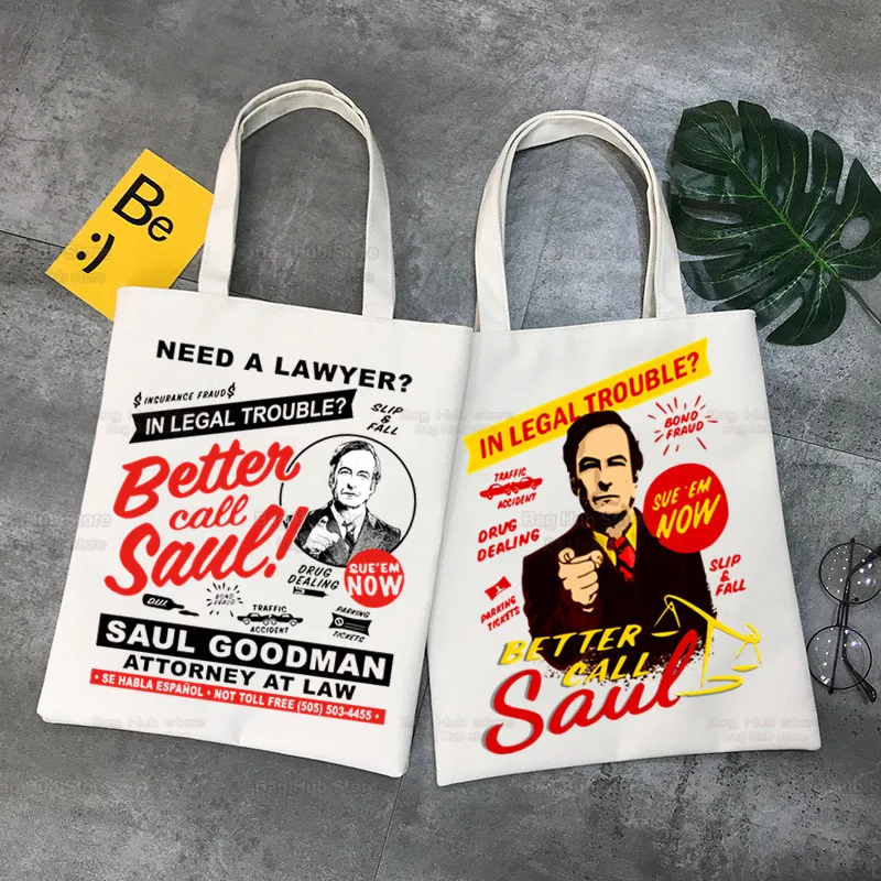 Торбички за пазаруване по-Добро Покана Saul, чанта за количка, чанта-тоут, чанта за ТЕЛЕВИЗИОННО шоу, чанта през рамо, холщовые чанти, чанта за колеж голям капацитет