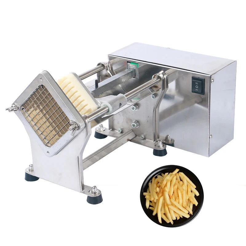 Търговска Машина за приготвяне на Пържени картофи Електрически Нож за нарязване на зеленчуци, картофи, краставици, Таро, Машина за рязане на пържени картофи от неръждаема Стомана